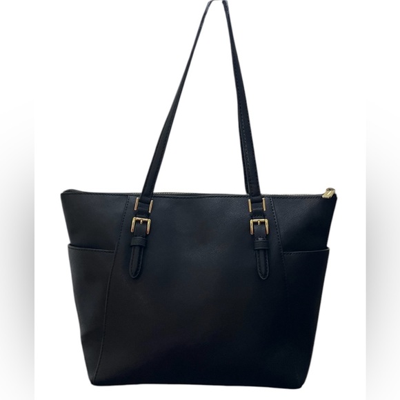 MICHAEL KORS Black Tote Bag W Side Pockets Classic Bag - Picture 2 of 16